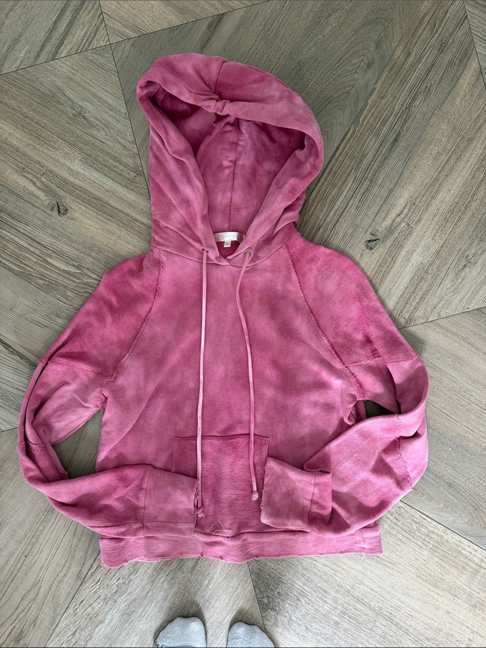 LoveShackFancy Pink Tie-Dye Pullover Hoodie